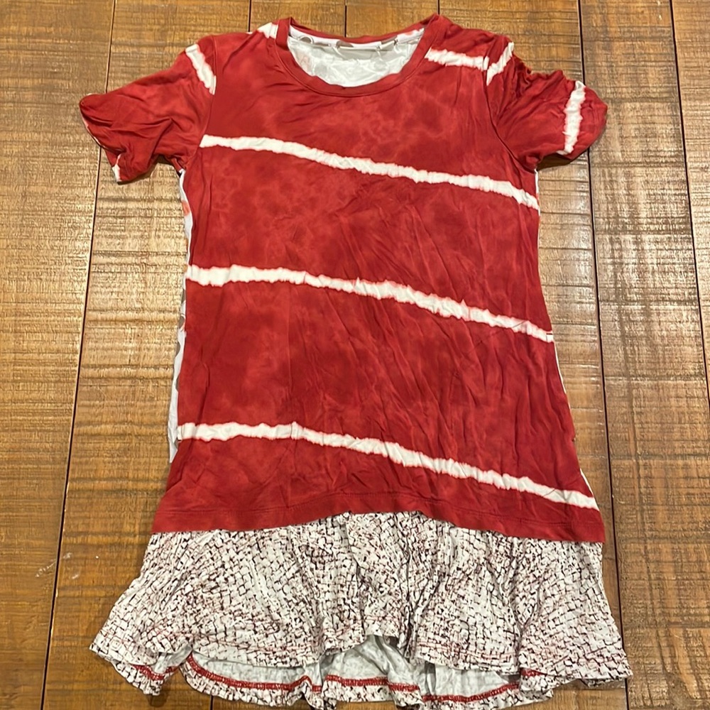 NWOT LOGO Lori Goldstein Duo Stripe & Polka Dot Top - XXS